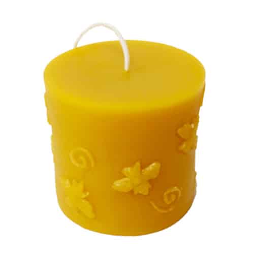 Bee Cylinder Beeswax Candle